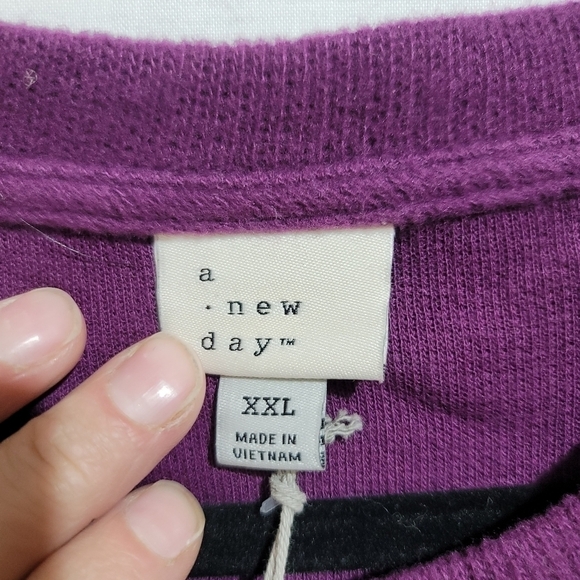 A NEW DAY RUFFLE SLEEVE PURPLE SWEATER, SZ XXL - Picture 8 of 9